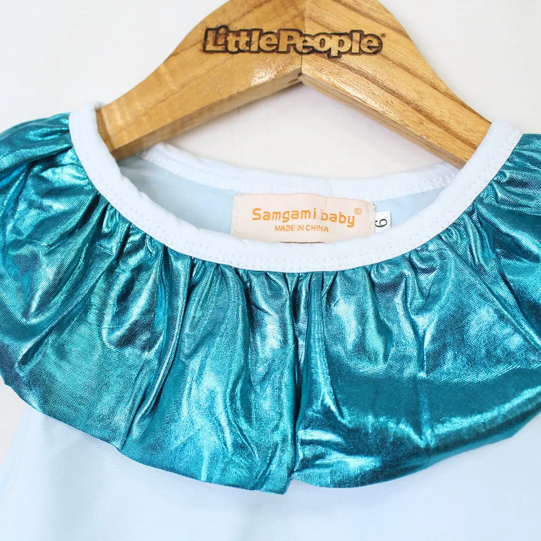 2 Pcs Delighted Aqua Themed Little Girl Romper