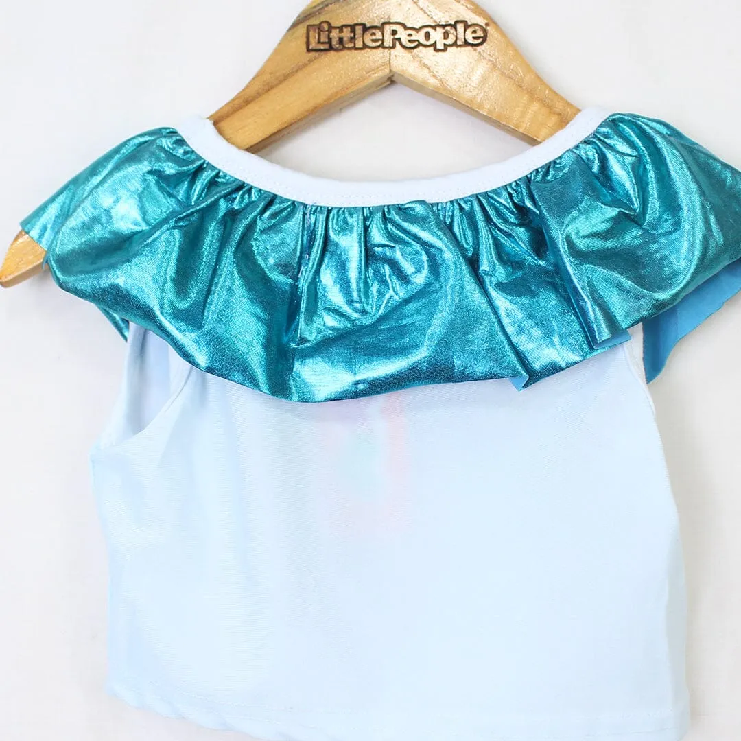 2 Pcs Delighted Aqua Themed Little Girl Romper