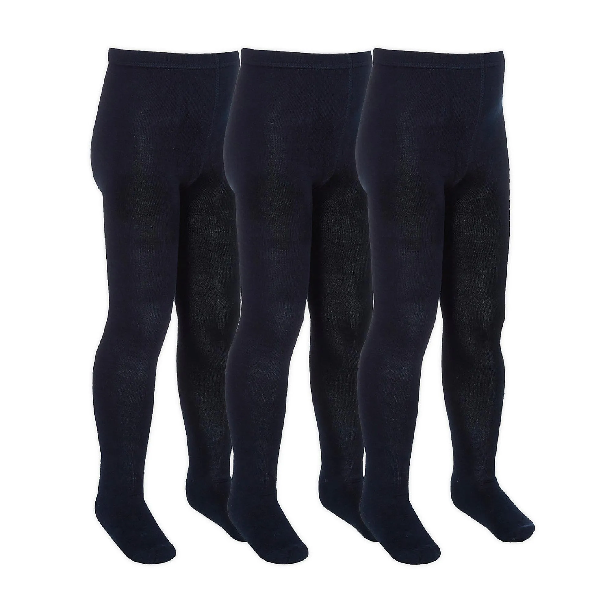 3 Pack Girls Soft Plain Bamboo School Tights (5 Sizes)