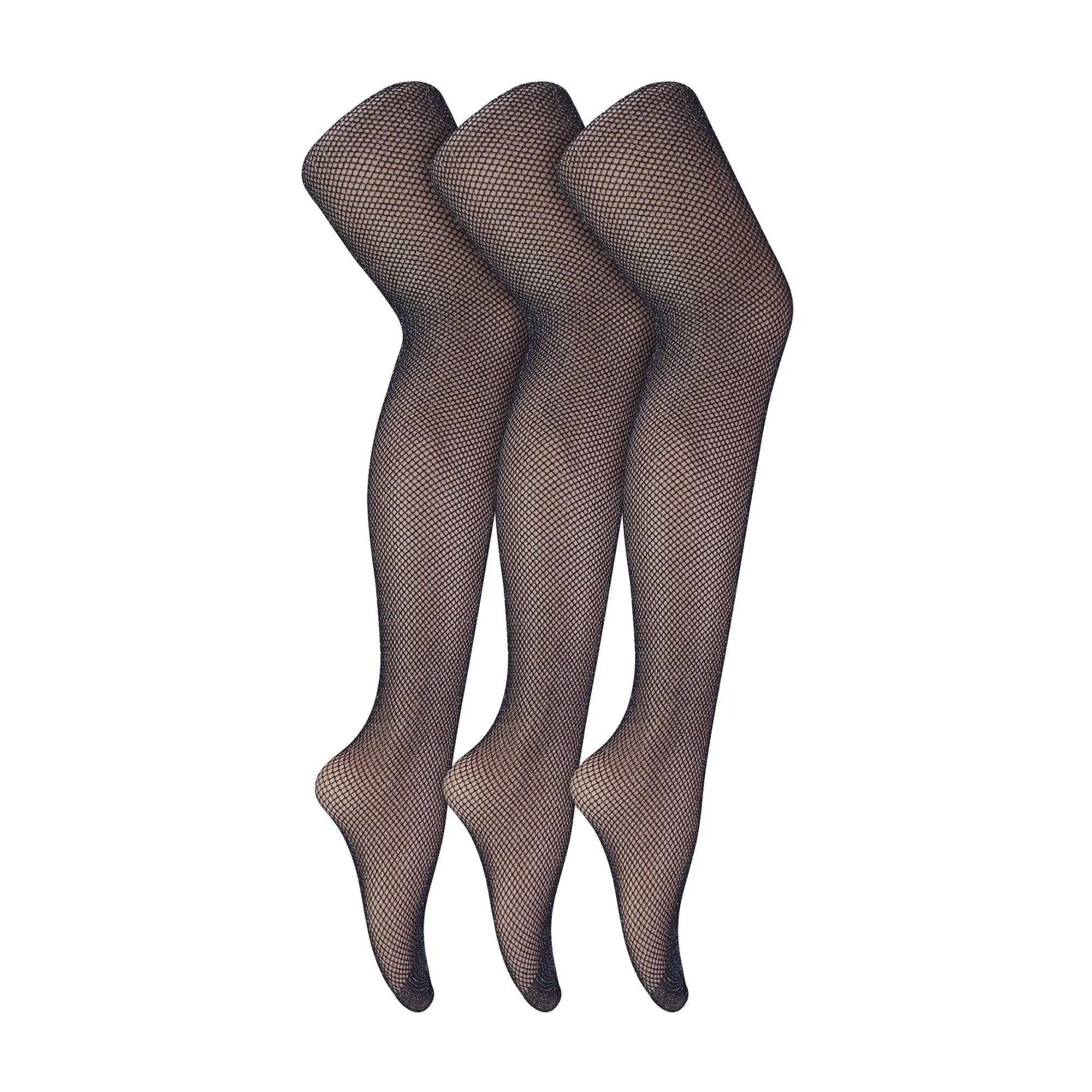 3 Pairs Fishnet Ladies Tights | Footed Pretty Stocking Ideal for Dance Party