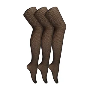 3 Pairs Fishnet Ladies Tights | Footed Pretty Stocking Ideal for Dance Party