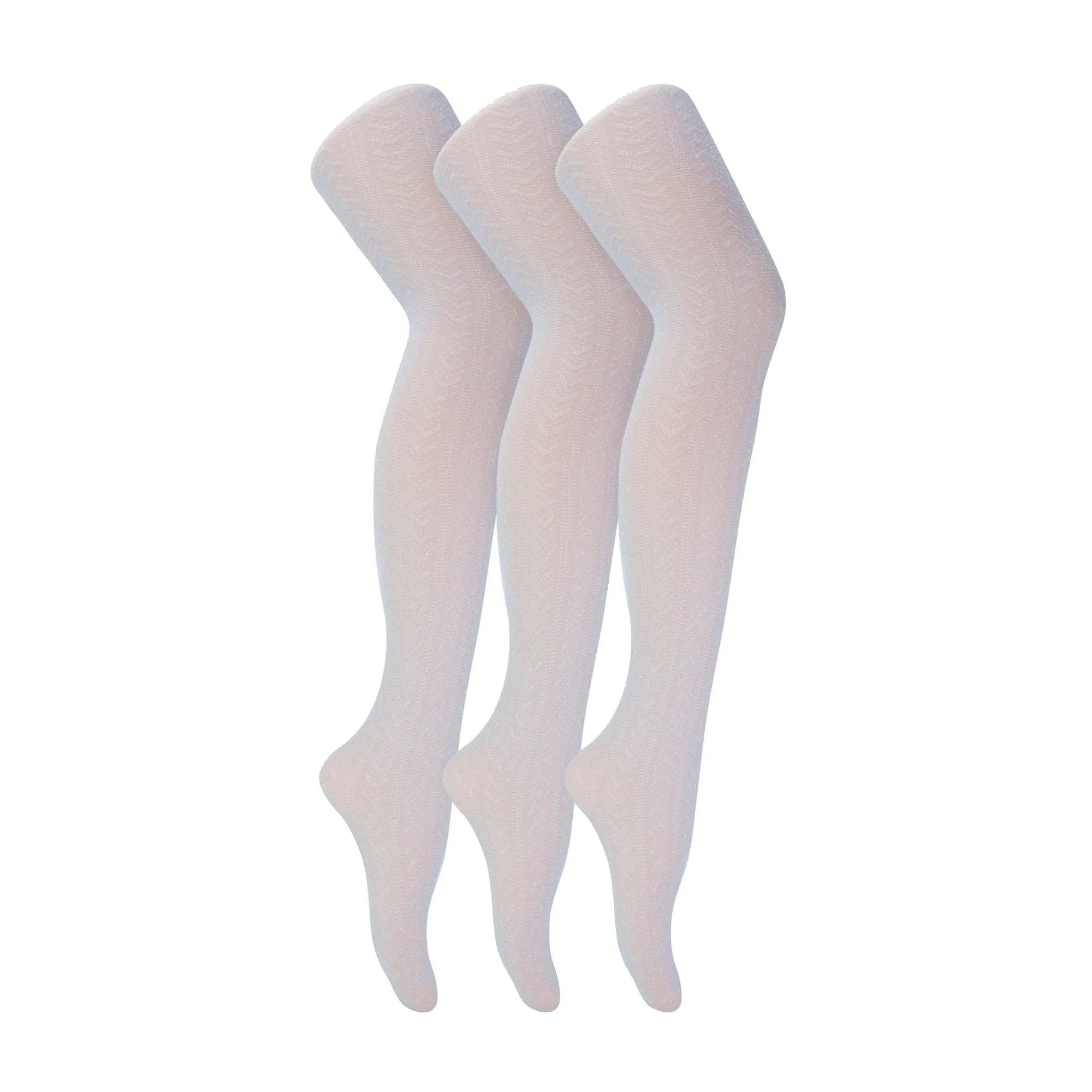 3 Pairs Glitter Ladies Tights: Sparkle Footed Shiny Stocking in Gold/Silver