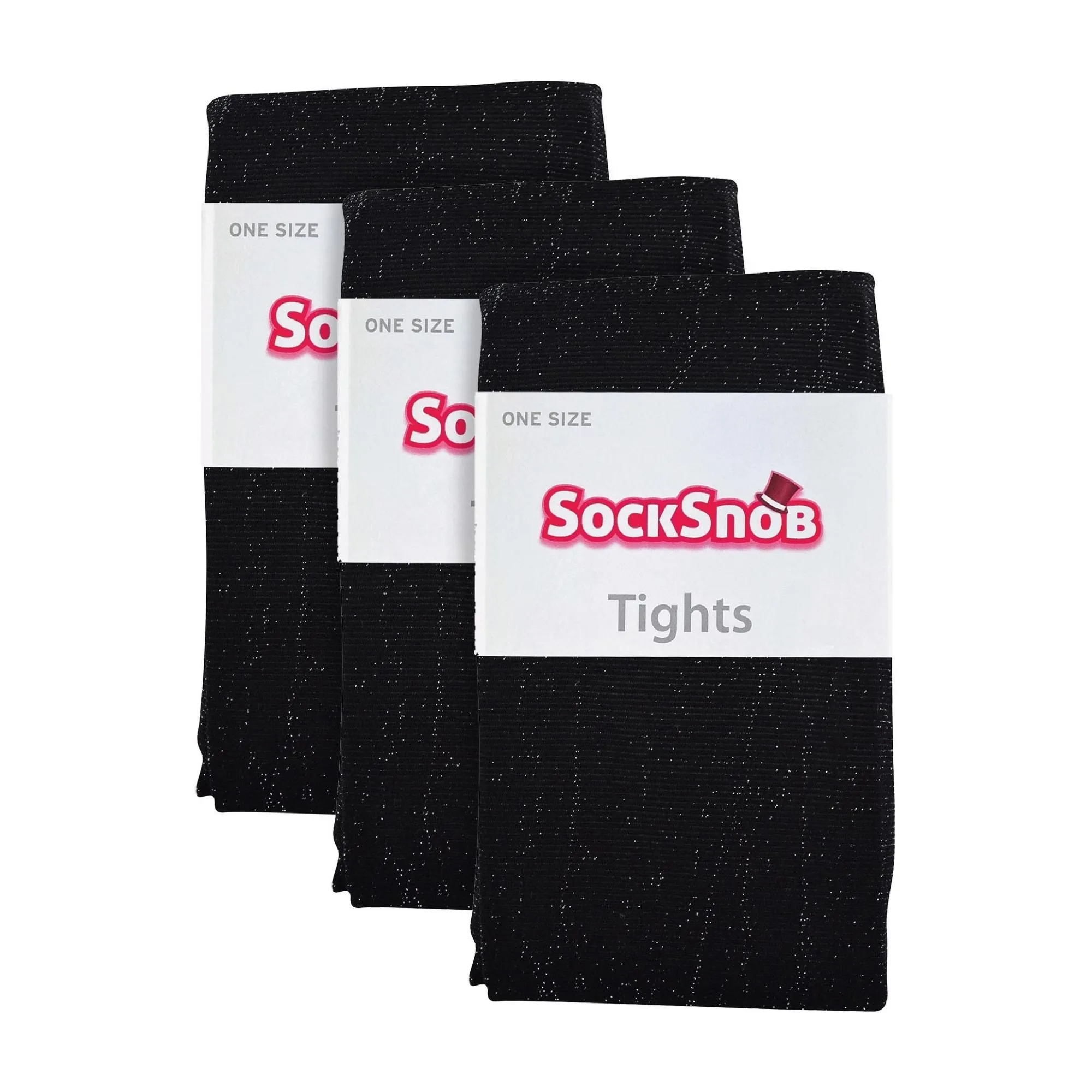 3 Pairs Glitter Ladies Tights: Sparkle Footed Shiny Stocking in Gold/Silver