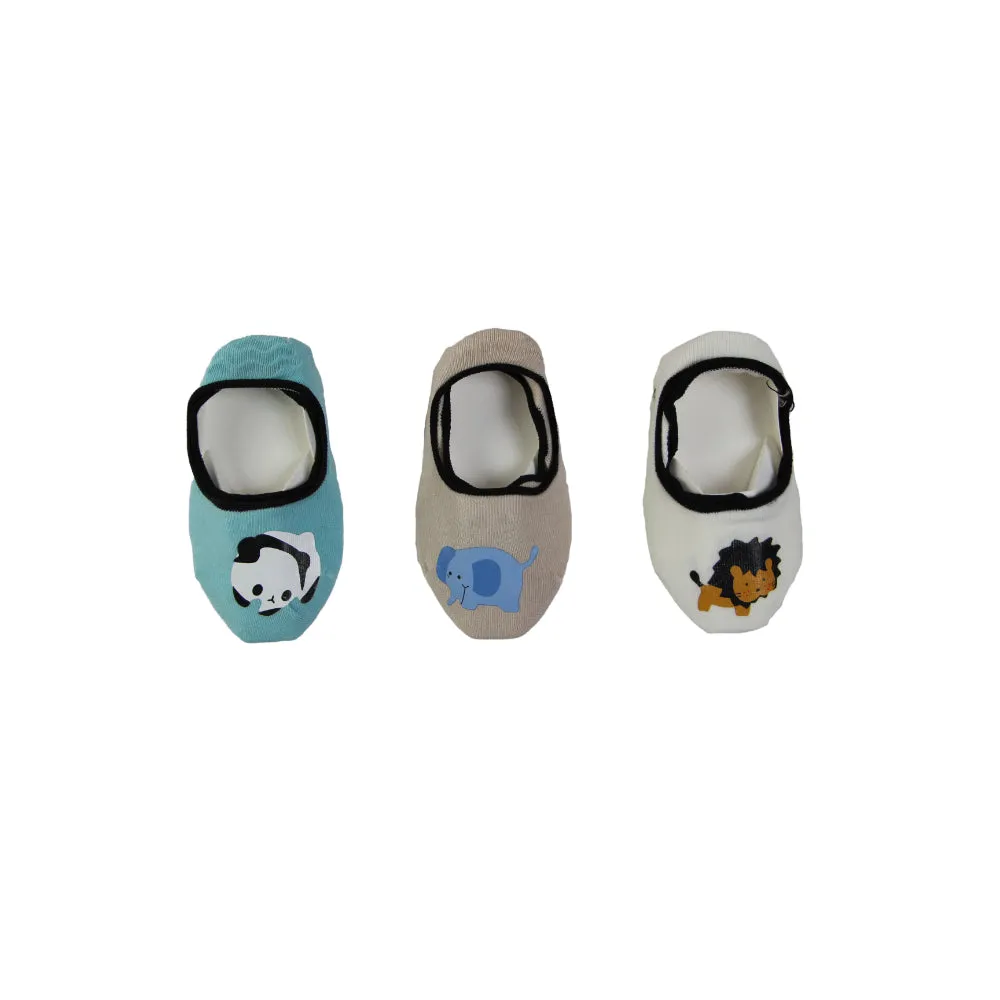 3 Pairs X Baby Kids Toddler Footlets Animals Boys Girls Cotton Anti Slip Socks