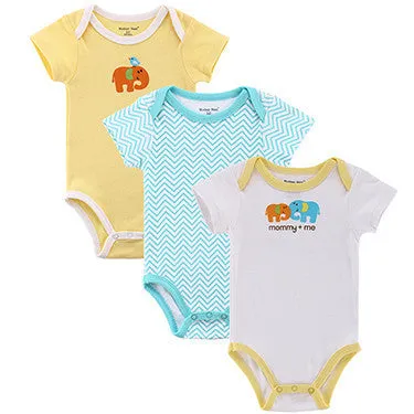 3 Pieces/lot Baby Romper Girl and Boy Short Sleeve Leopard Print Summer Clothing Set for born Next Jumpsuits & Rompers