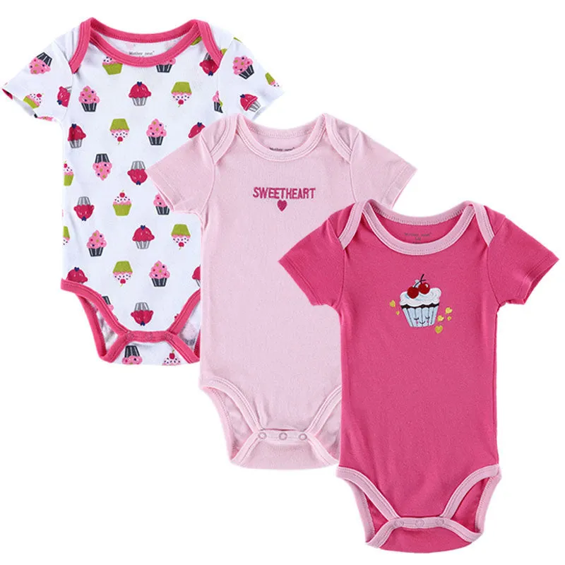 3 Pieces/lot Baby Romper Girl and Boy Short Sleeve Leopard Print Summer Clothing Set for born Next Jumpsuits & Rompers
