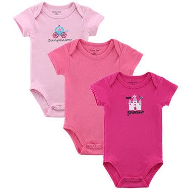 3 Pieces/lot Baby Romper Girl and Boy Short Sleeve Leopard Print Summer Clothing Set for born Next Jumpsuits & Rompers