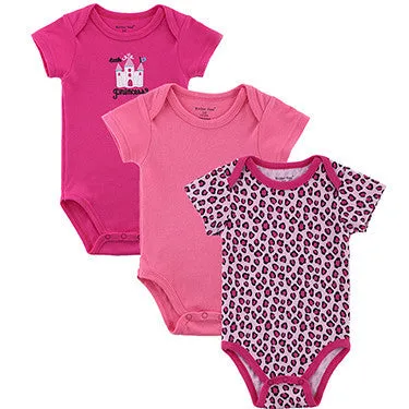 3 Pieces/lot Baby Romper Girl and Boy Short Sleeve Leopard Print Summer Clothing Set for born Next Jumpsuits & Rompers