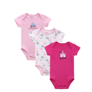 3 Pieces/lot Baby Romper Girl and Boy Short Sleeve Leopard Print Summer Clothing Set for born Next Jumpsuits & Rompers