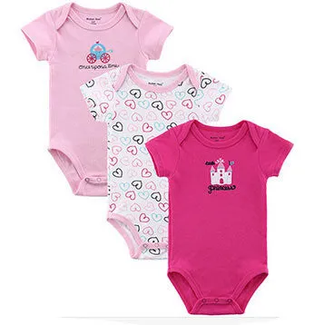 3 Pieces/lot Baby Romper Girl and Boy Short Sleeve Leopard Print Summer Clothing Set for born Next Jumpsuits & Rompers