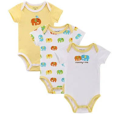 3 Pieces/lot Baby Romper Girl and Boy Short Sleeve Leopard Print Summer Clothing Set for born Next Jumpsuits & Rompers
