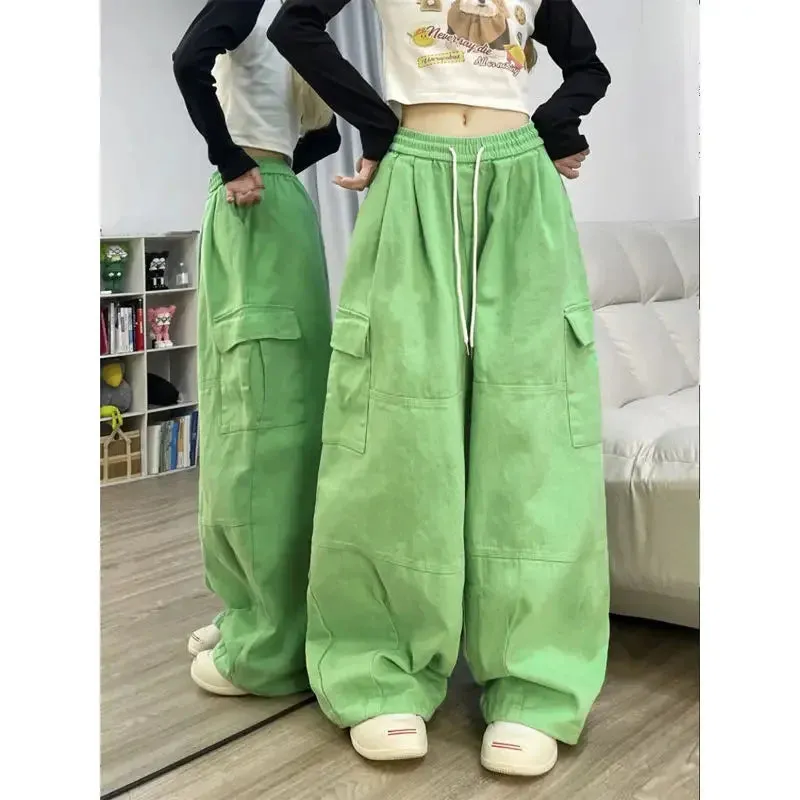 ADVBRIDGE  -  Cool Drag Dopamine Dark Blue Overalls Men and Women Thickened Loose Wide-leg Mopping Pants Autumn and Winter Casual Pants Tide