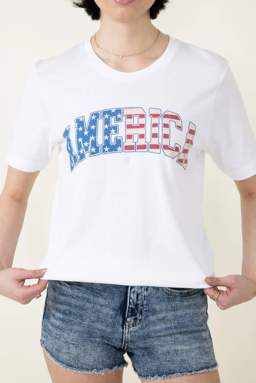 America Graphic T-Shirt for Women in White | 10799X-TS-WHITE
