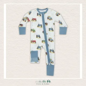 Angel Dear Vintage Tractors - 2 Way Zipper Romper