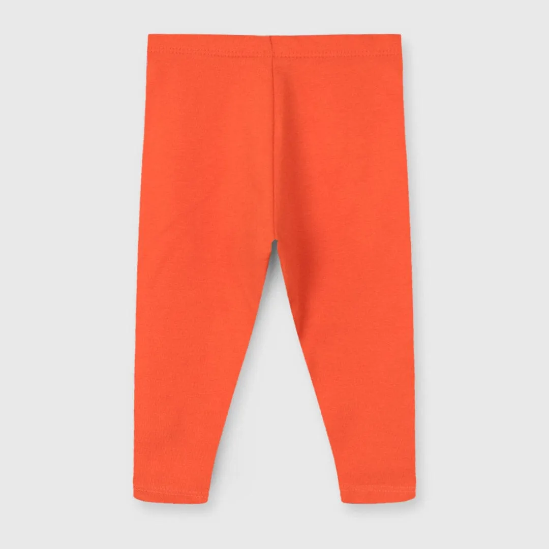 Attractive Orange Little Girl Tights