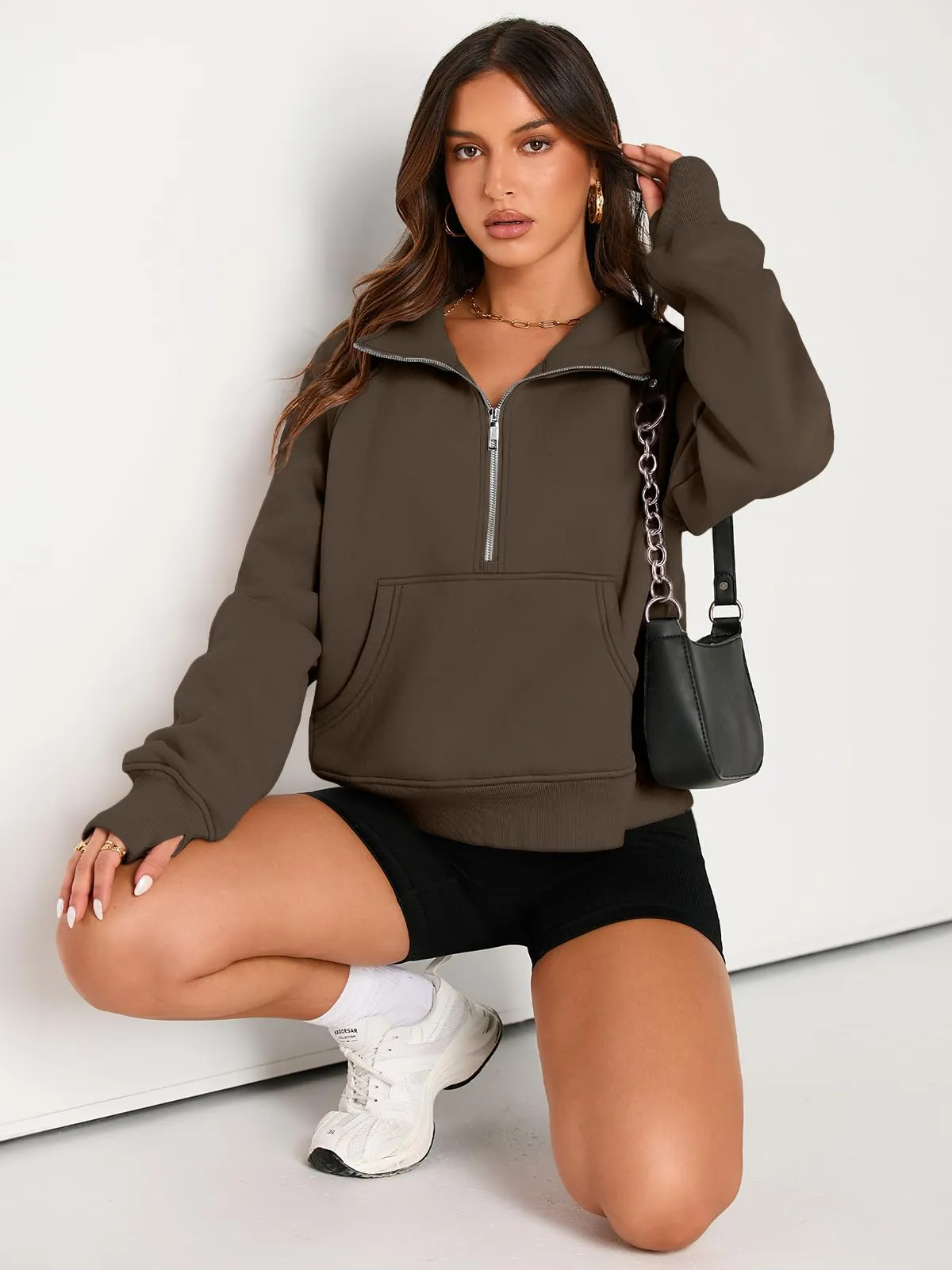 AUTOMET Womens Sweatshirts Half Zip Cropped Pullover Fleece Quarter Zipper Hoodies 2024 Fall Fashion Outfits Clothes