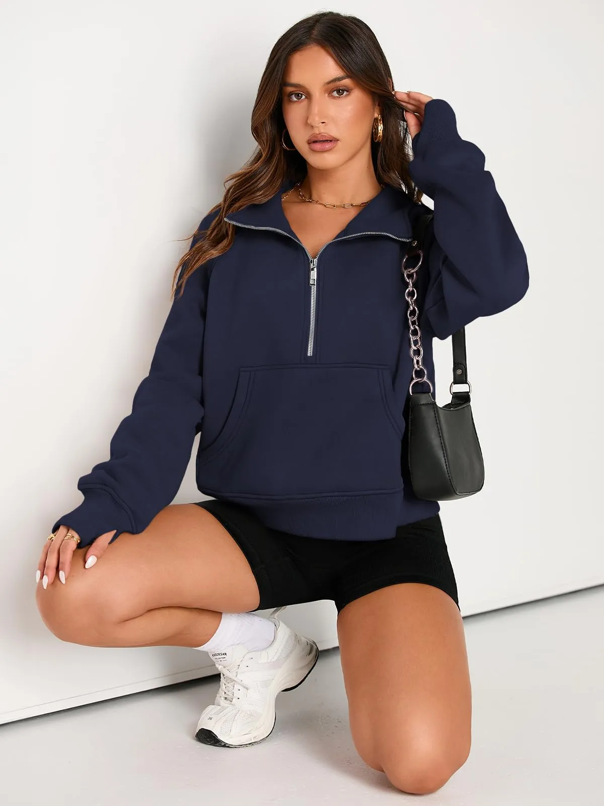 AUTOMET Womens Sweatshirts Half Zip Cropped Pullover Fleece Quarter Zipper Hoodies 2024 Fall Fashion Outfits Clothes