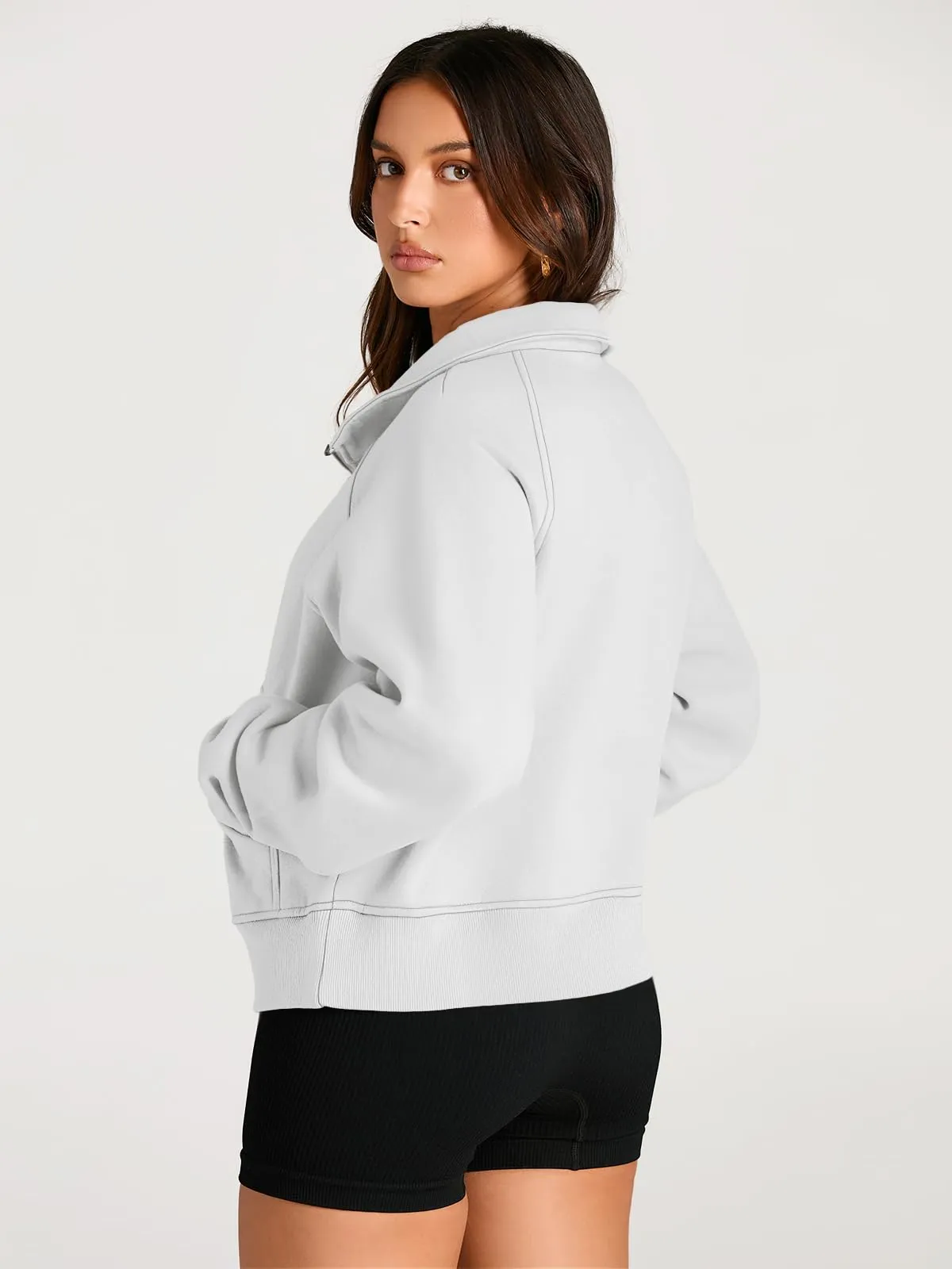 AUTOMET Womens Sweatshirts Half Zip Cropped Pullover Fleece Quarter Zipper Hoodies 2024 Fall Fashion Outfits Clothes