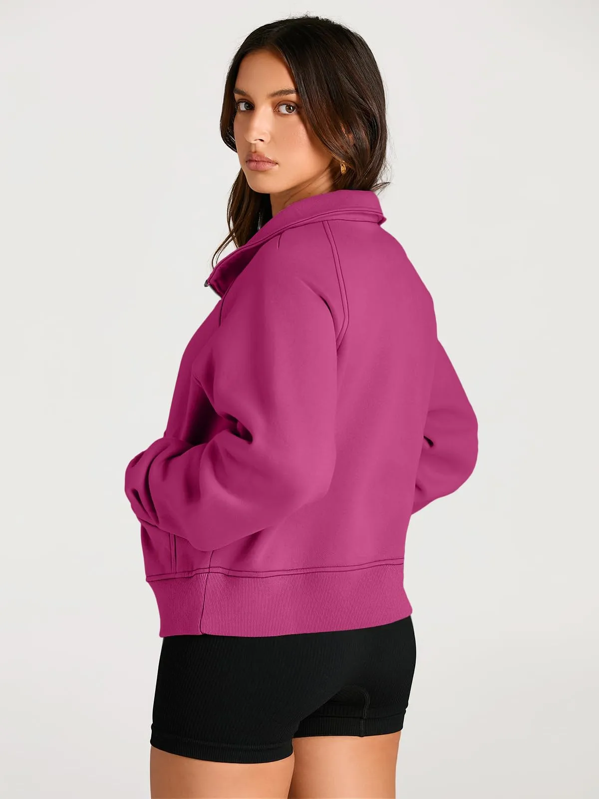 AUTOMET Womens Sweatshirts Half Zip Cropped Pullover Fleece Quarter Zipper Hoodies 2024 Fall Fashion Outfits Clothes