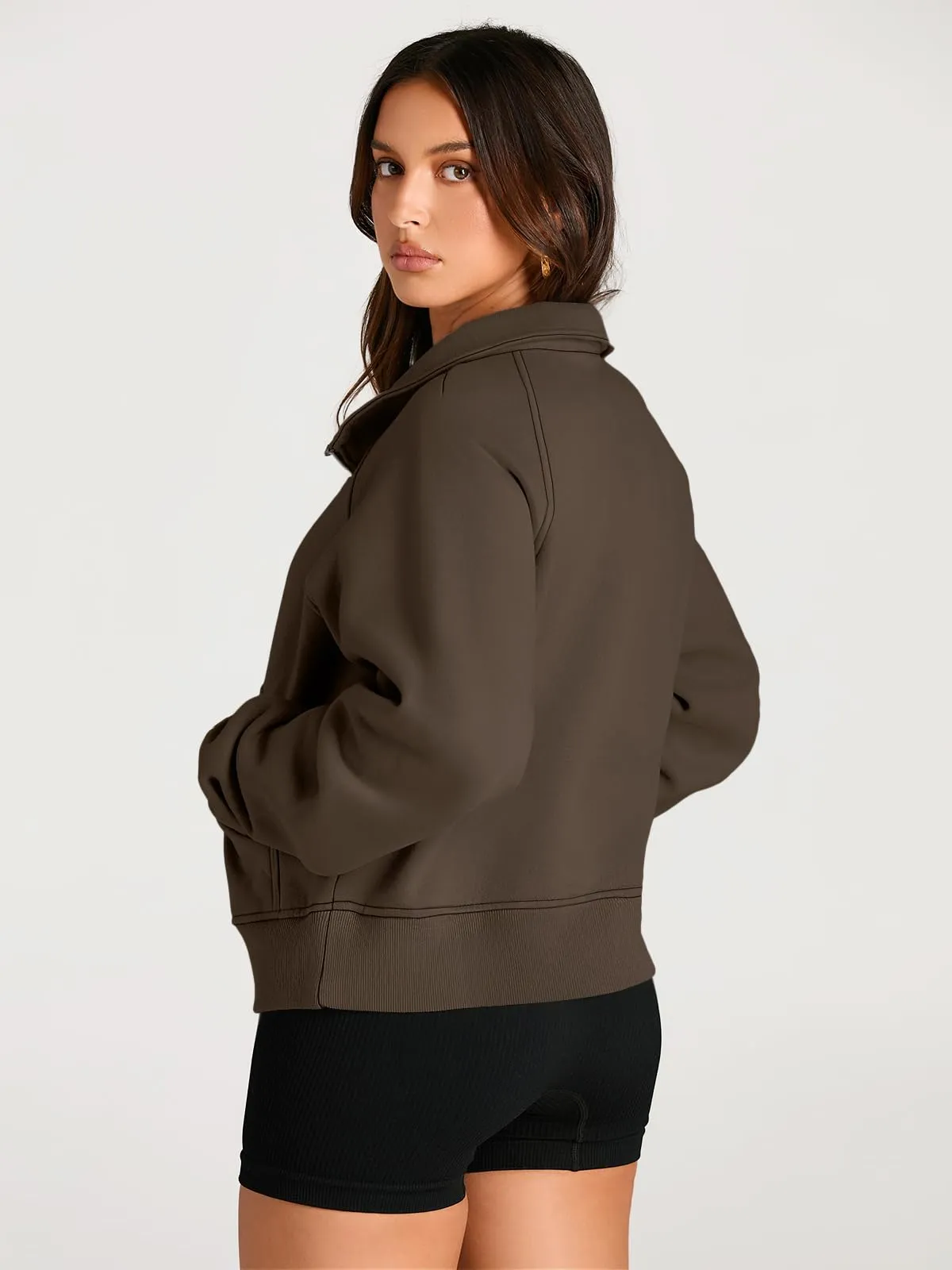 AUTOMET Womens Sweatshirts Half Zip Cropped Pullover Fleece Quarter Zipper Hoodies 2024 Fall Fashion Outfits Clothes
