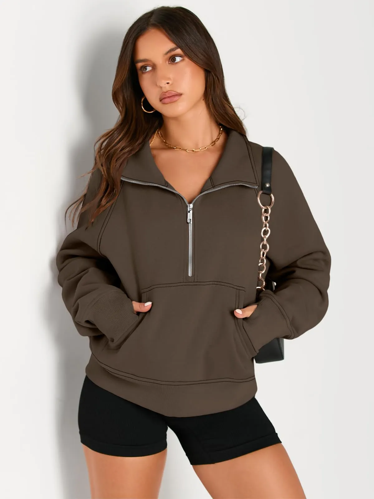 AUTOMET Womens Sweatshirts Half Zip Cropped Pullover Fleece Quarter Zipper Hoodies 2024 Fall Fashion Outfits Clothes