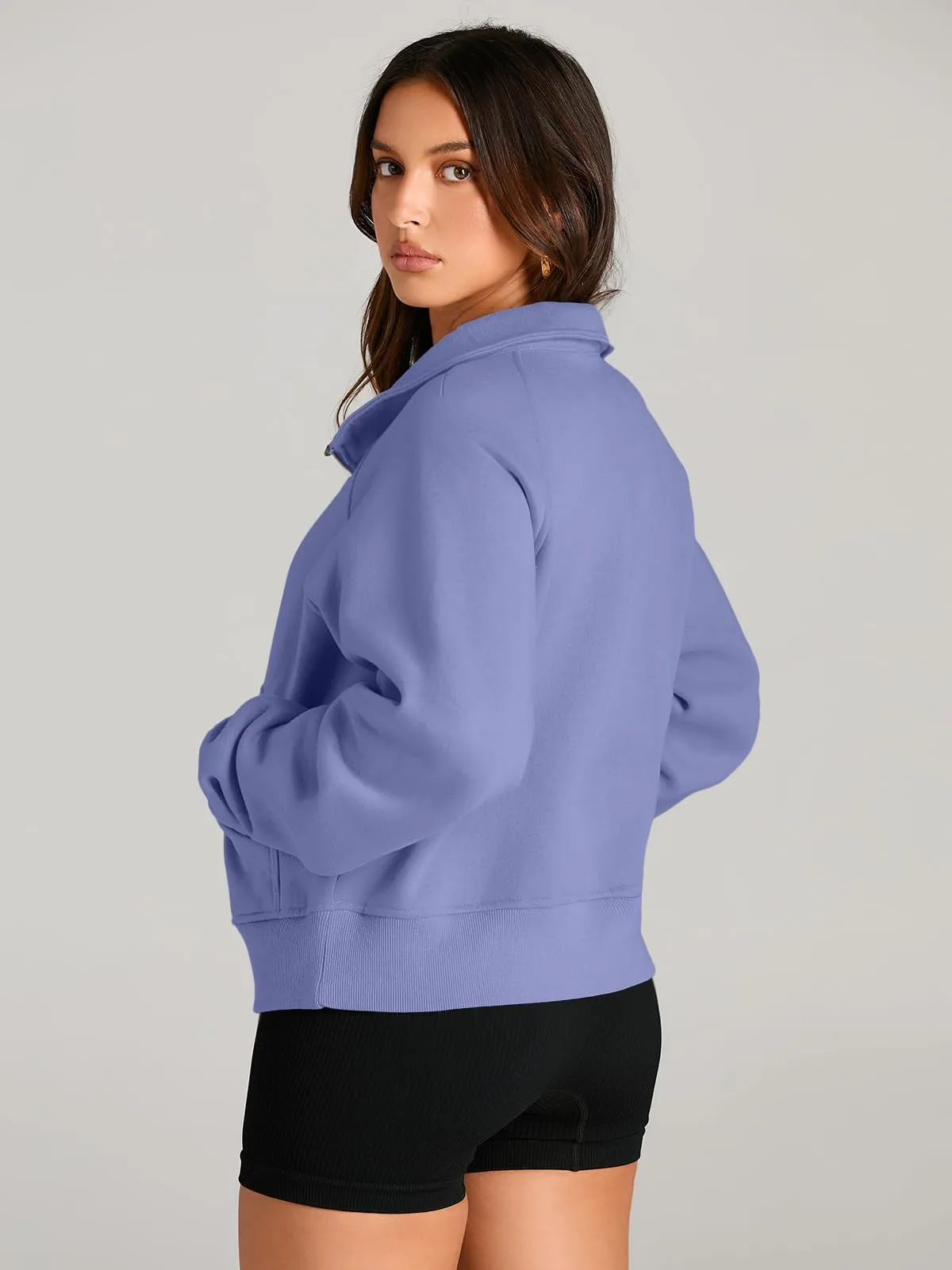 AUTOMET Womens Sweatshirts Half Zip Cropped Pullover Fleece Quarter Zipper Hoodies 2024 Fall Fashion Outfits Clothes