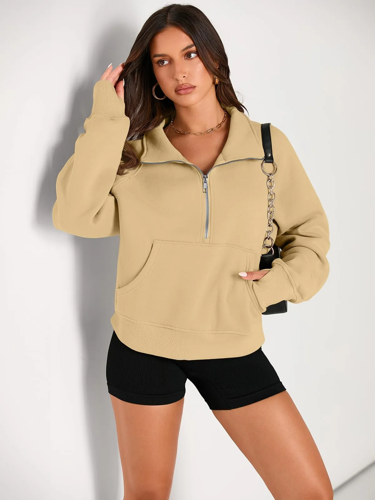 AUTOMET Womens Sweatshirts Half Zip Cropped Pullover Fleece Quarter Zipper Hoodies 2024 Fall Fashion Outfits Clothes