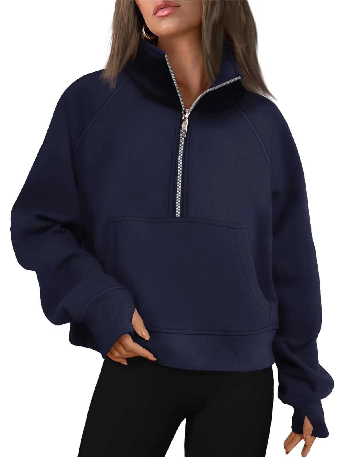 AUTOMET Womens Sweatshirts Half Zip Cropped Pullover Fleece Quarter Zipper Hoodies 2024 Fall Fashion Outfits Clothes