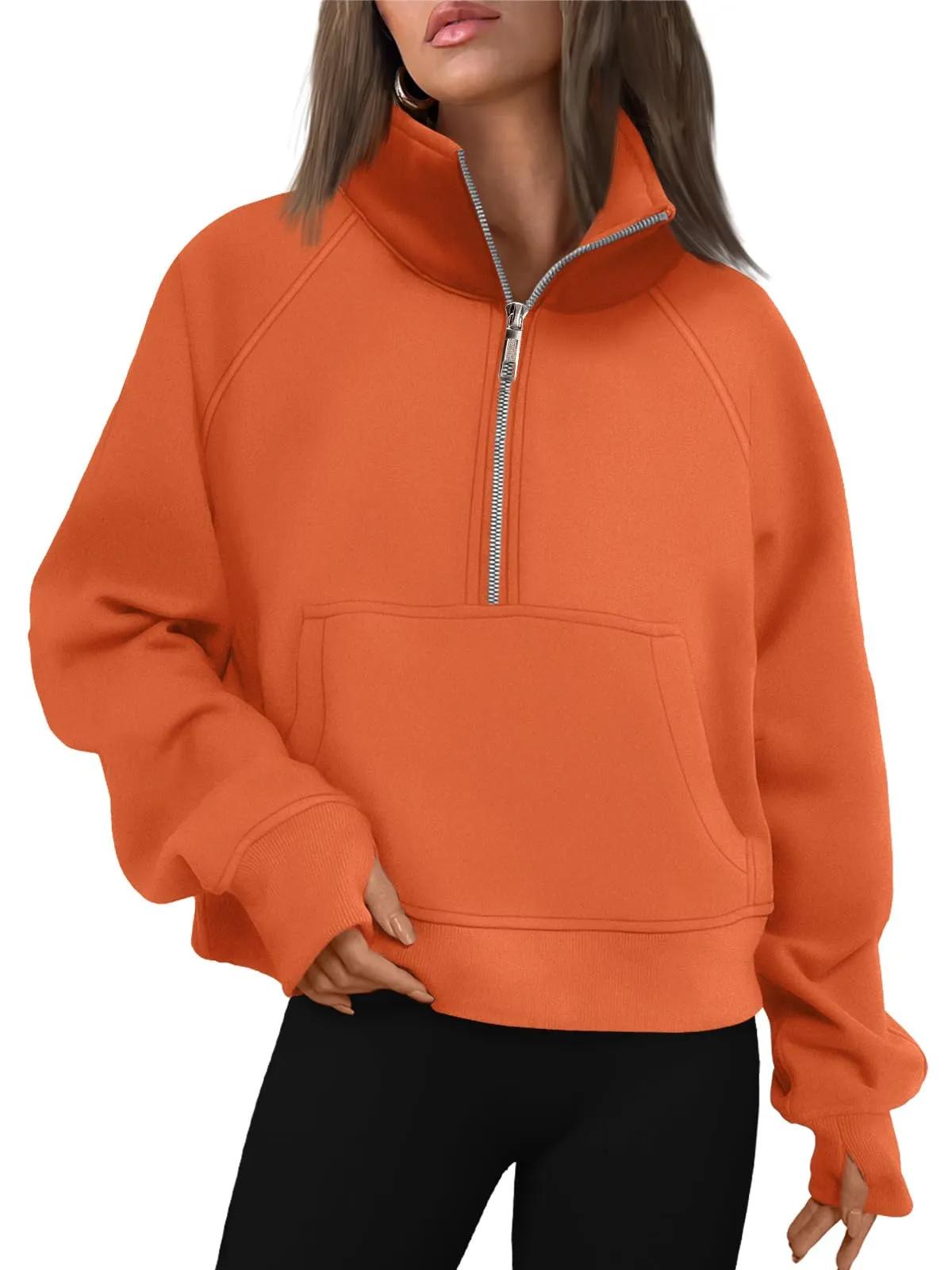 AUTOMET Womens Sweatshirts Half Zip Cropped Pullover Fleece Quarter Zipper Hoodies 2024 Fall Fashion Outfits Clothes