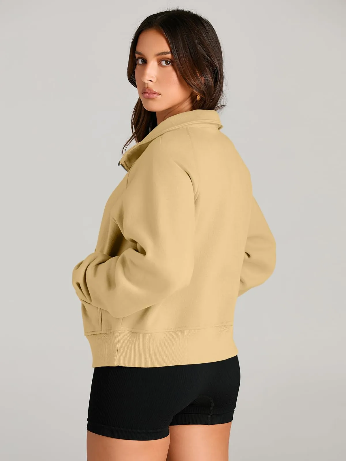 AUTOMET Womens Sweatshirts Half Zip Cropped Pullover Fleece Quarter Zipper Hoodies 2024 Fall Fashion Outfits Clothes