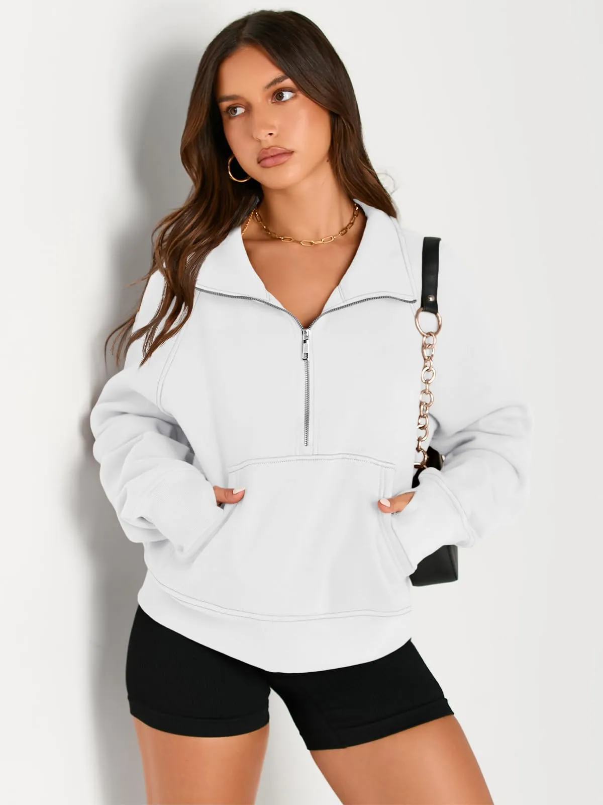 AUTOMET Womens Sweatshirts Half Zip Cropped Pullover Fleece Quarter Zipper Hoodies 2024 Fall Fashion Outfits Clothes