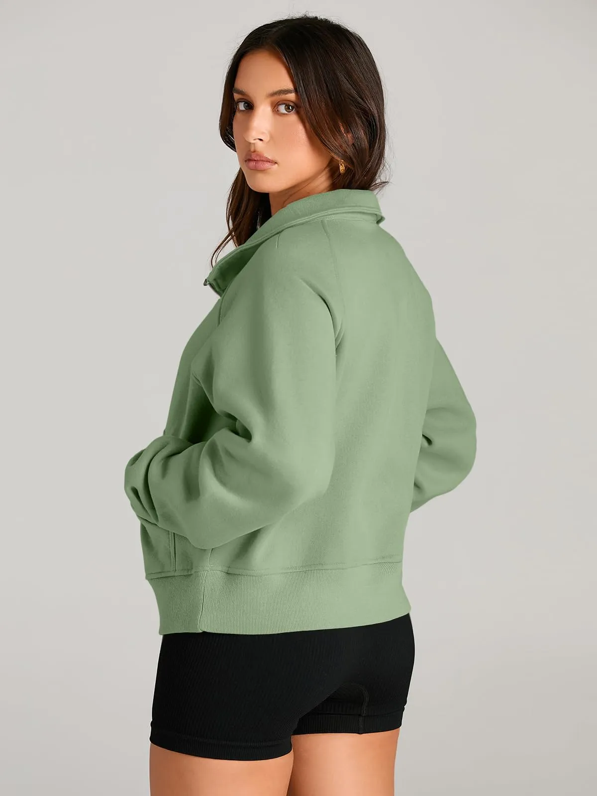 AUTOMET Womens Sweatshirts Half Zip Cropped Pullover Fleece Quarter Zipper Hoodies 2024 Fall Fashion Outfits Clothes