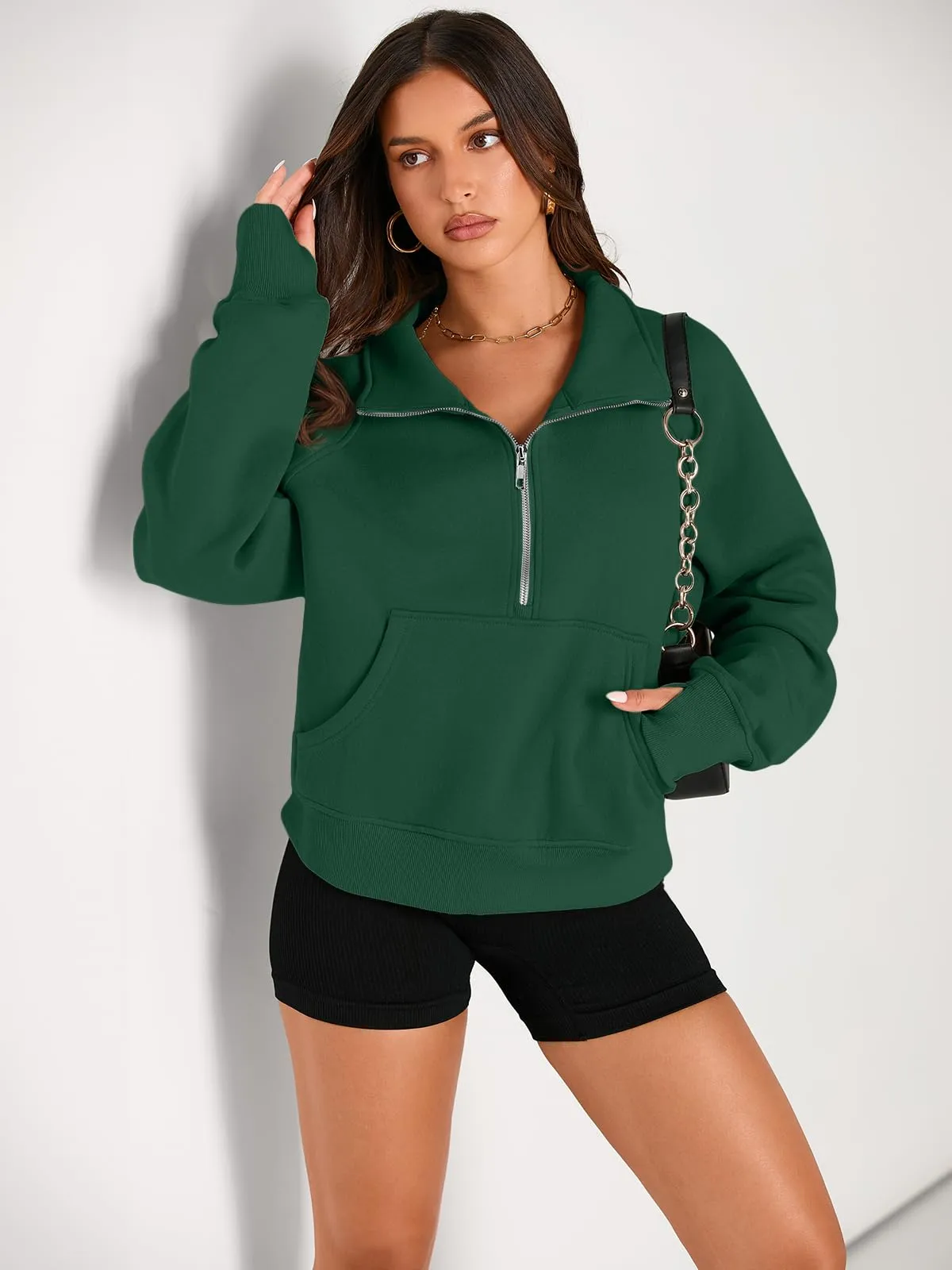 AUTOMET Womens Sweatshirts Half Zip Cropped Pullover Fleece Quarter Zipper Hoodies 2024 Fall Fashion Outfits Clothes