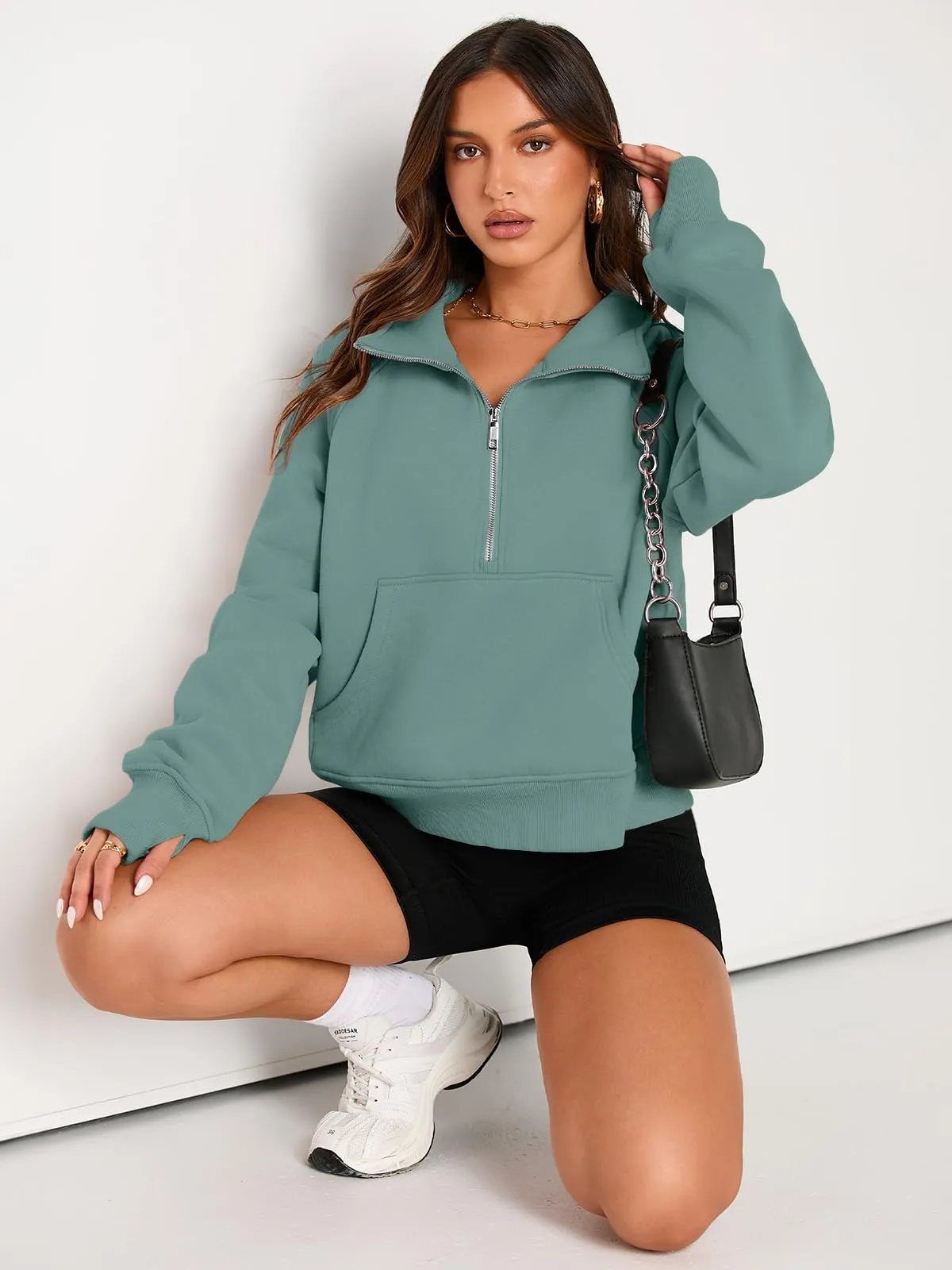 AUTOMET Womens Sweatshirts Half Zip Cropped Pullover Fleece Quarter Zipper Hoodies 2024 Fall Fashion Outfits Clothes