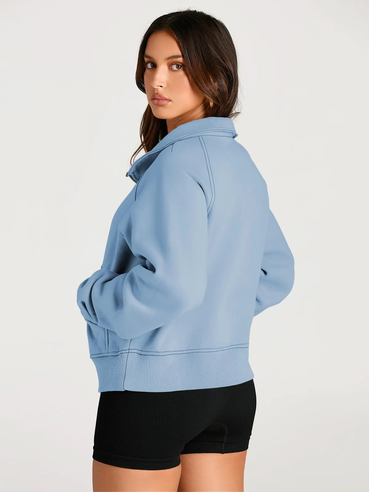 AUTOMET Womens Sweatshirts Half Zip Cropped Pullover Fleece Quarter Zipper Hoodies 2024 Fall Fashion Outfits Clothes