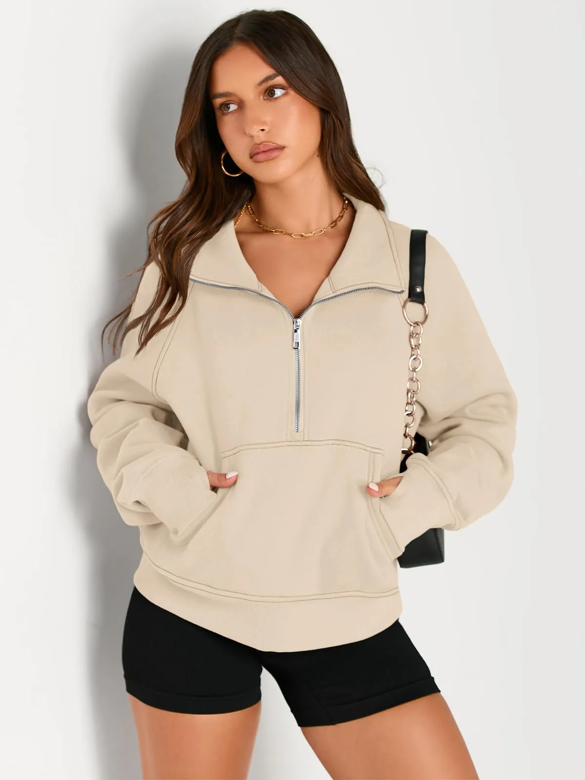AUTOMET Womens Sweatshirts Half Zip Cropped Pullover Fleece Quarter Zipper Hoodies 2024 Fall Fashion Outfits Clothes