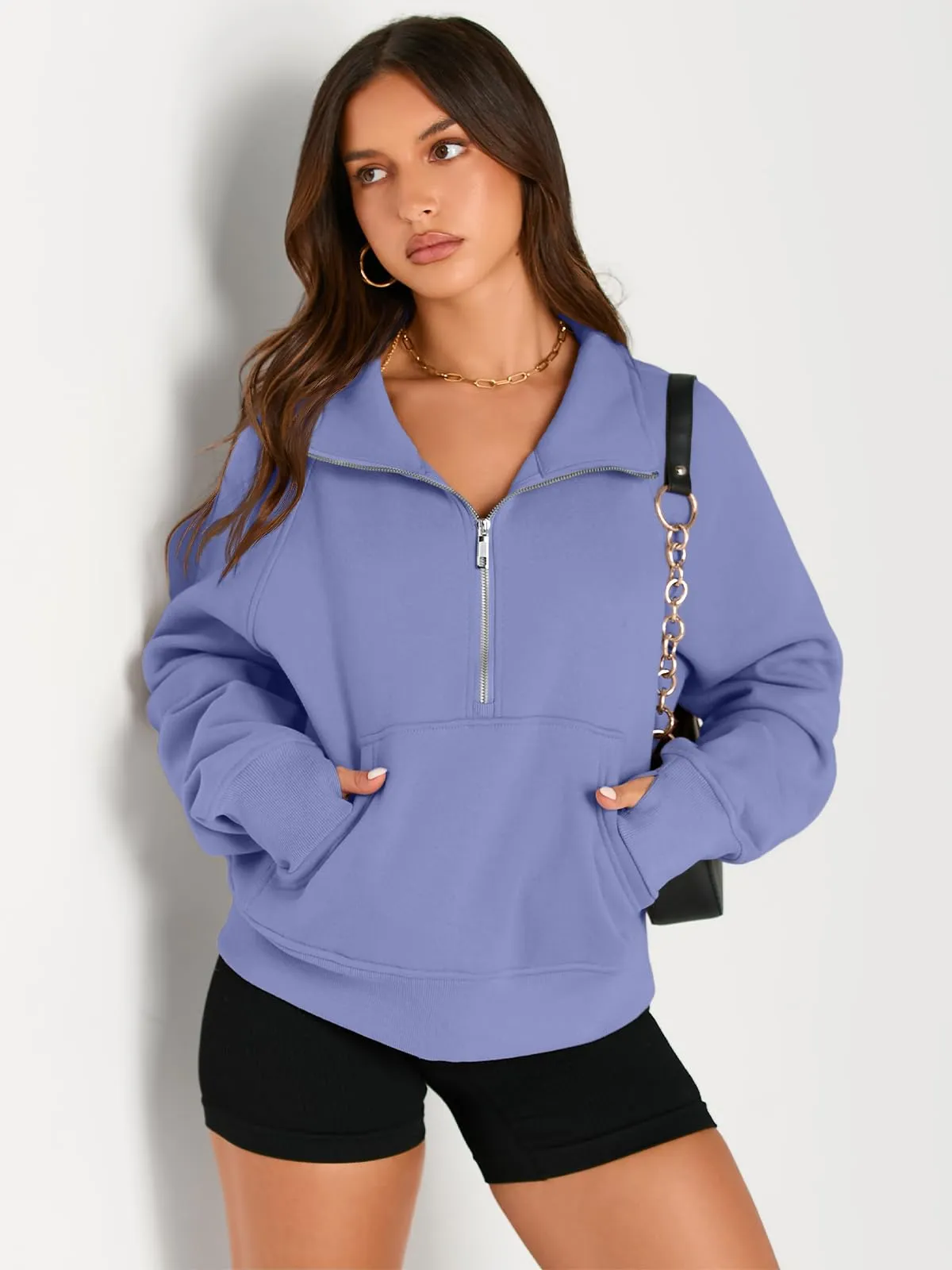 AUTOMET Womens Sweatshirts Half Zip Cropped Pullover Fleece Quarter Zipper Hoodies 2024 Fall Fashion Outfits Clothes