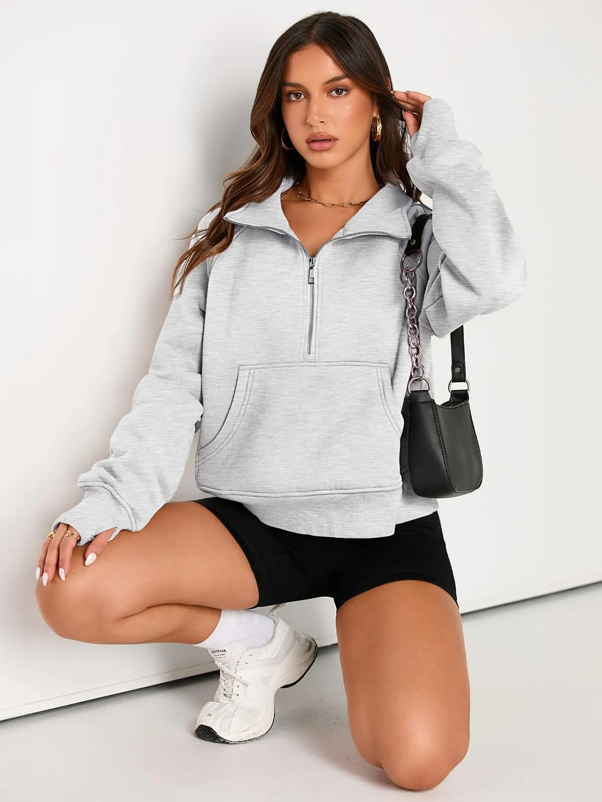 AUTOMET Womens Sweatshirts Half Zip Cropped Pullover Fleece Quarter Zipper Hoodies 2024 Fall Fashion Outfits Clothes