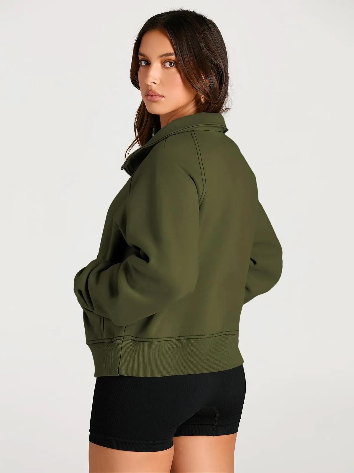 AUTOMET Womens Sweatshirts Half Zip Cropped Pullover Fleece Quarter Zipper Hoodies 2024 Fall Fashion Outfits Clothes