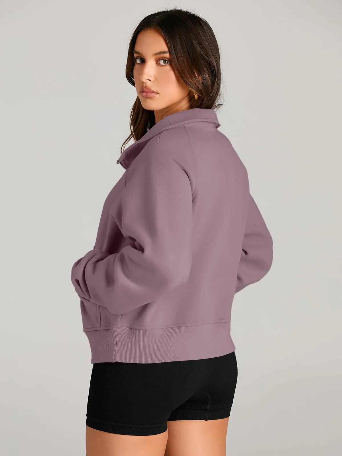 AUTOMET Womens Sweatshirts Half Zip Cropped Pullover Fleece Quarter Zipper Hoodies 2024 Fall Fashion Outfits Clothes