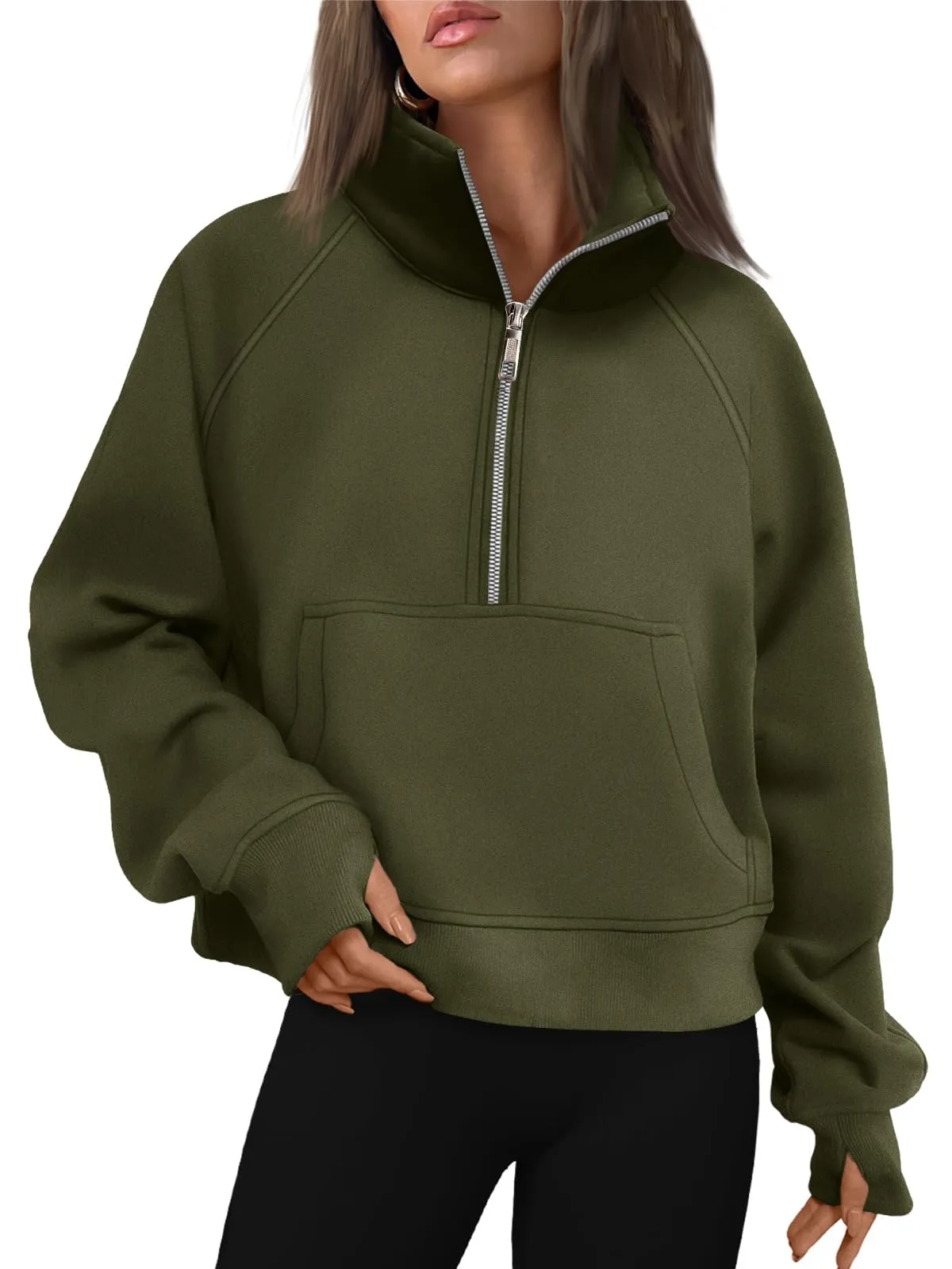 AUTOMET Womens Sweatshirts Half Zip Cropped Pullover Fleece Quarter Zipper Hoodies 2024 Fall Fashion Outfits Clothes