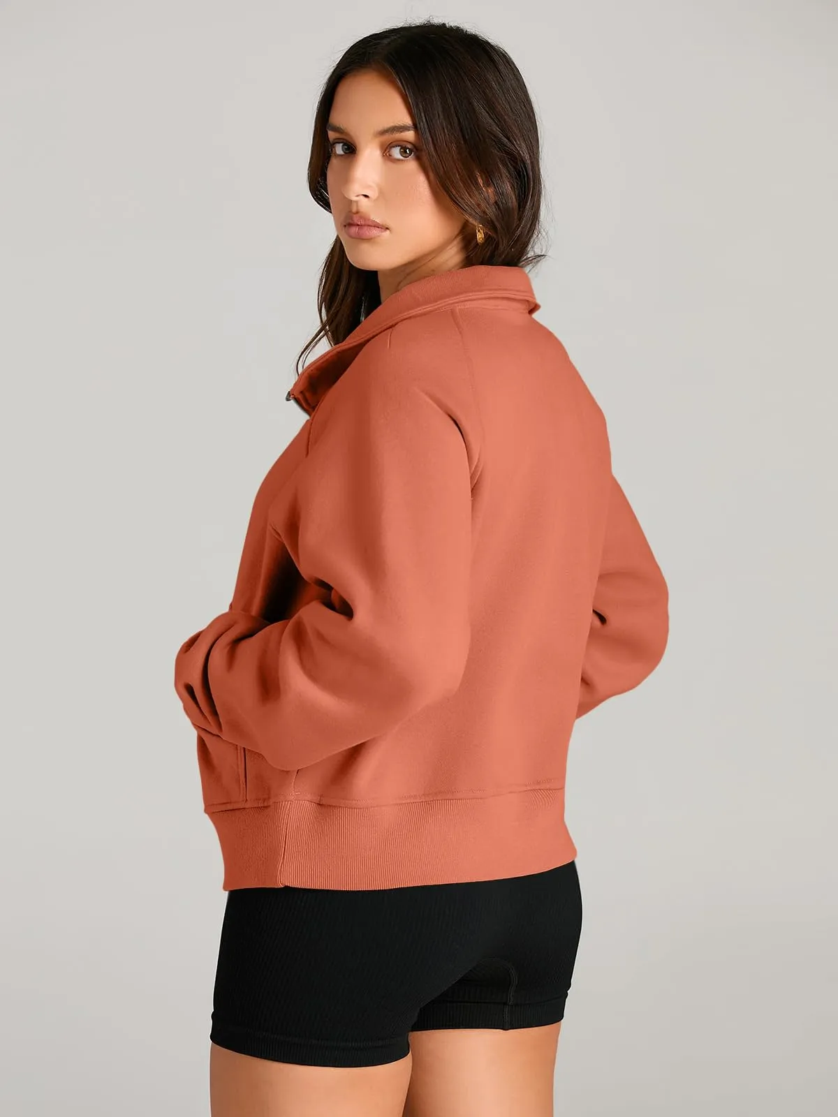AUTOMET Womens Sweatshirts Half Zip Cropped Pullover Fleece Quarter Zipper Hoodies 2024 Fall Fashion Outfits Clothes