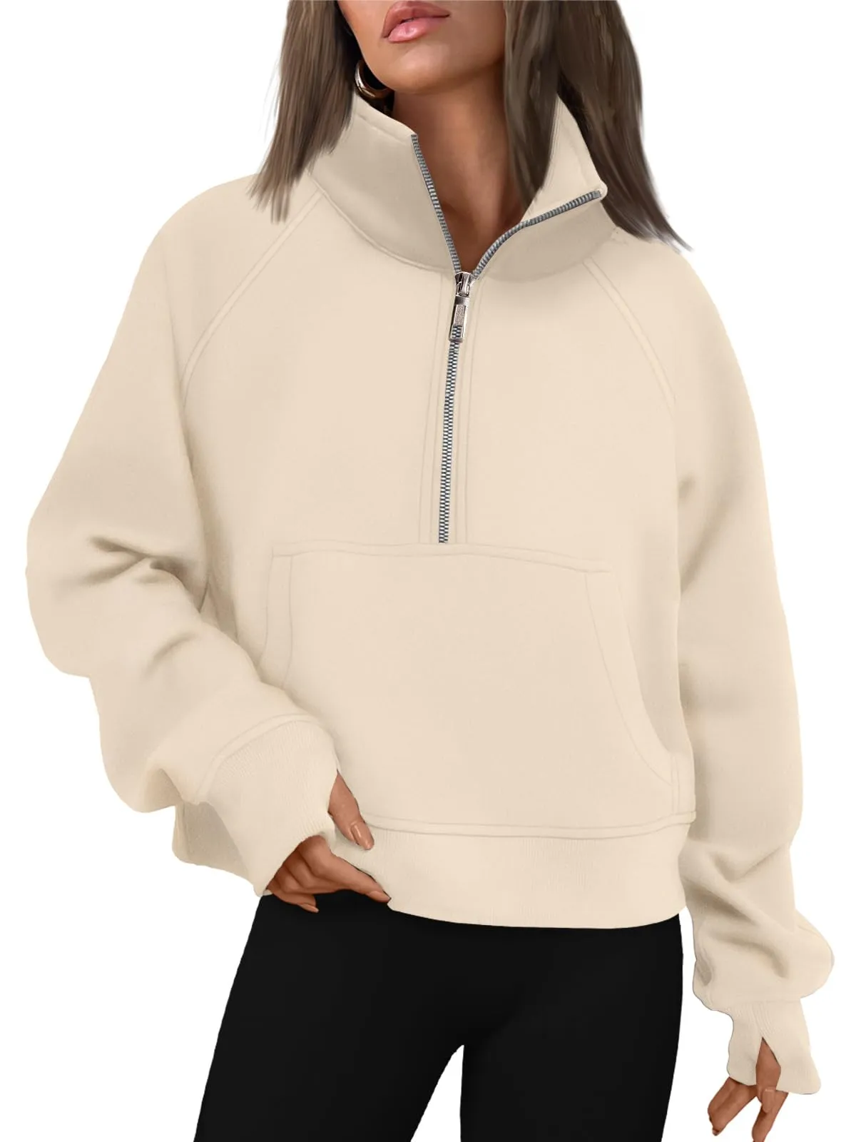 AUTOMET Womens Sweatshirts Half Zip Cropped Pullover Fleece Quarter Zipper Hoodies 2024 Fall Fashion Outfits Clothes