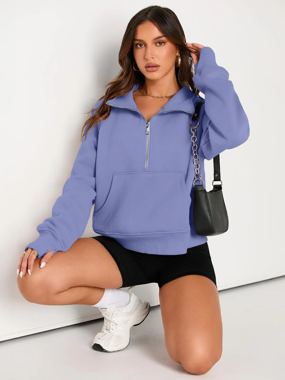 AUTOMET Womens Sweatshirts Half Zip Cropped Pullover Fleece Quarter Zipper Hoodies 2024 Fall Fashion Outfits Clothes