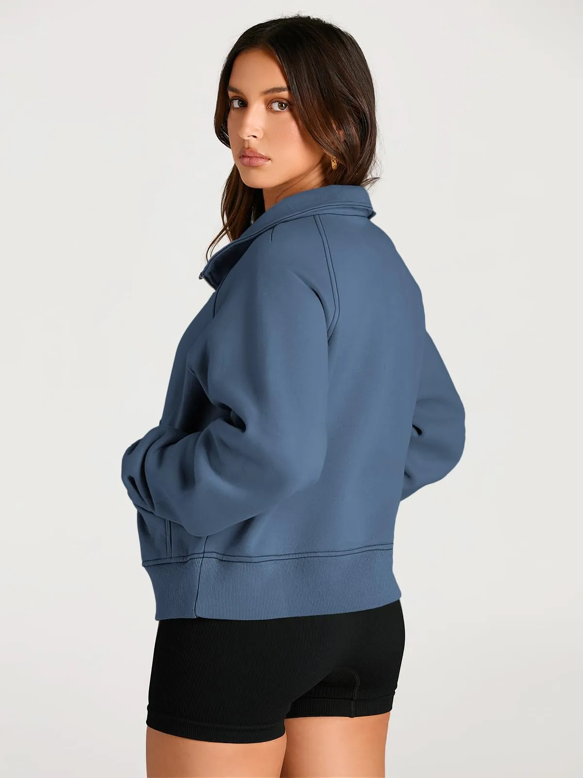 AUTOMET Womens Sweatshirts Half Zip Cropped Pullover Fleece Quarter Zipper Hoodies 2024 Fall Fashion Outfits Clothes