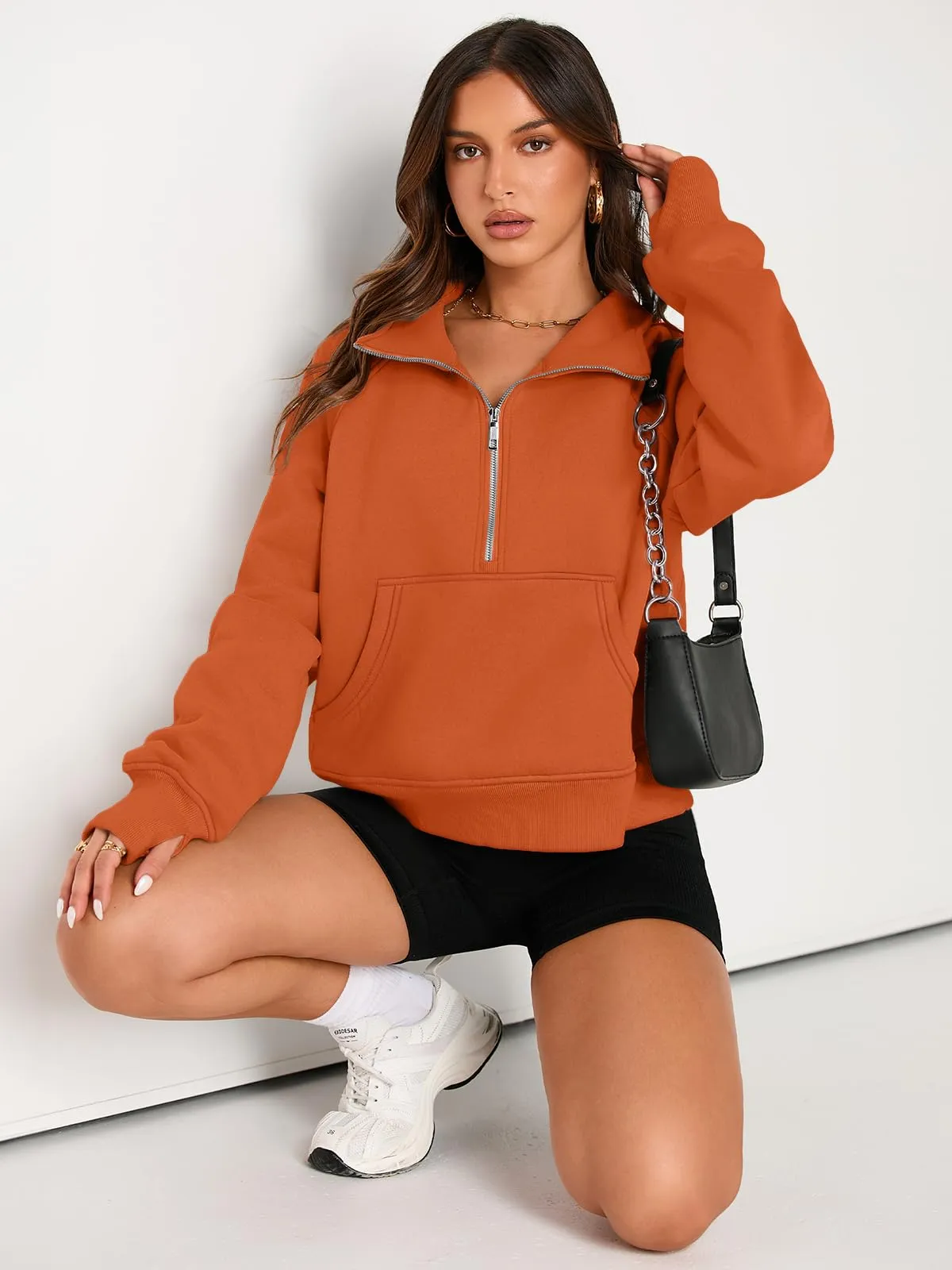 AUTOMET Womens Sweatshirts Half Zip Cropped Pullover Fleece Quarter Zipper Hoodies 2024 Fall Fashion Outfits Clothes
