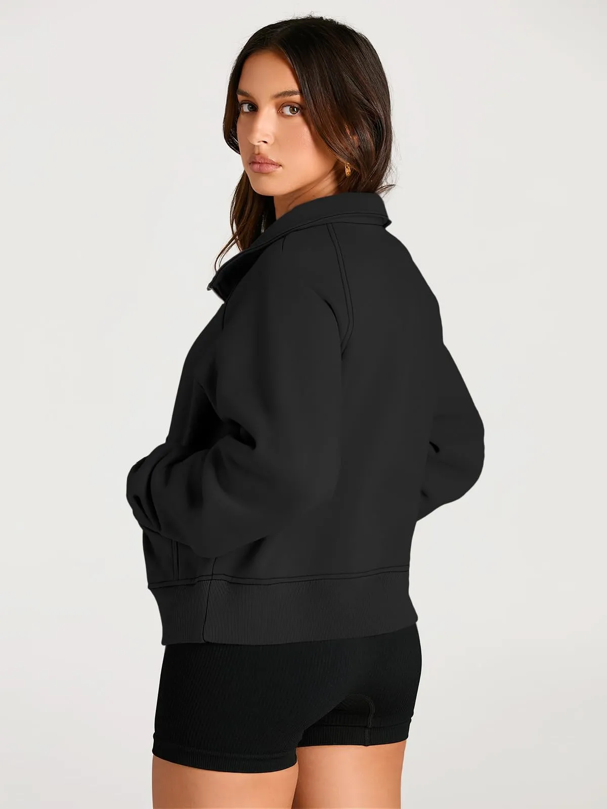 AUTOMET Womens Sweatshirts Half Zip Cropped Pullover Fleece Quarter Zipper Hoodies 2024 Fall Fashion Outfits Clothes