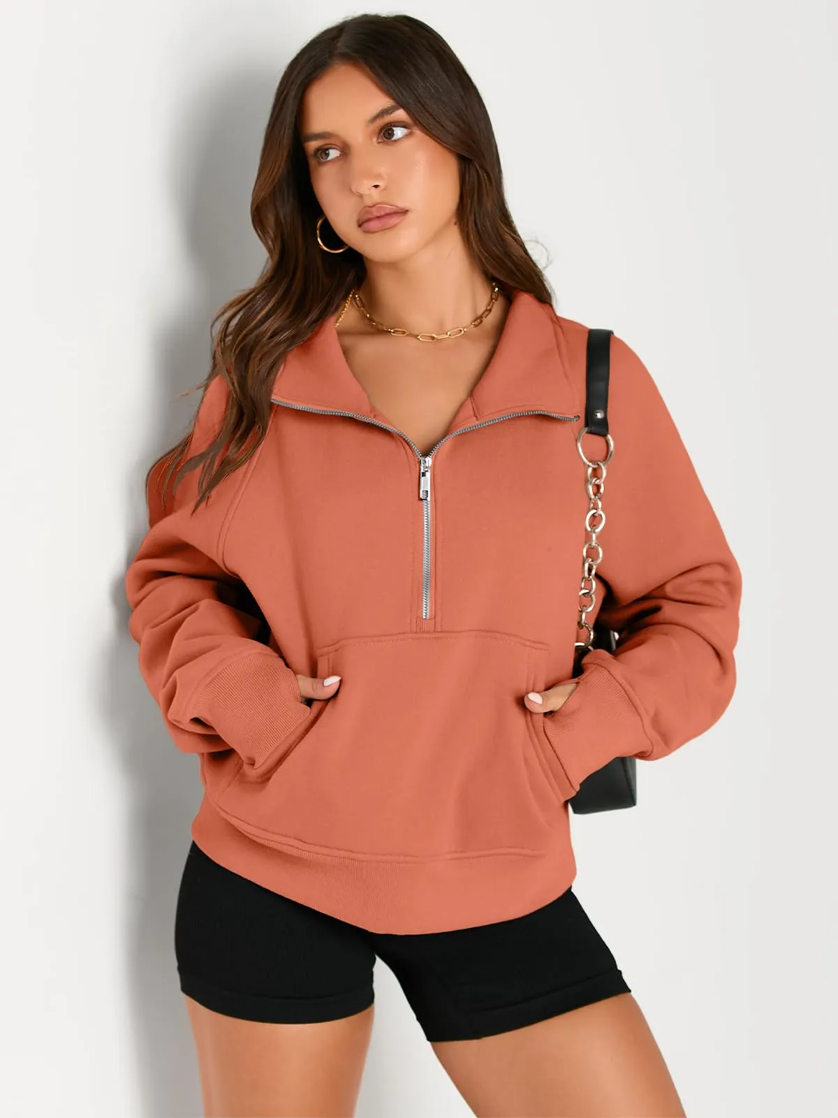 AUTOMET Womens Sweatshirts Half Zip Cropped Pullover Fleece Quarter Zipper Hoodies 2024 Fall Fashion Outfits Clothes