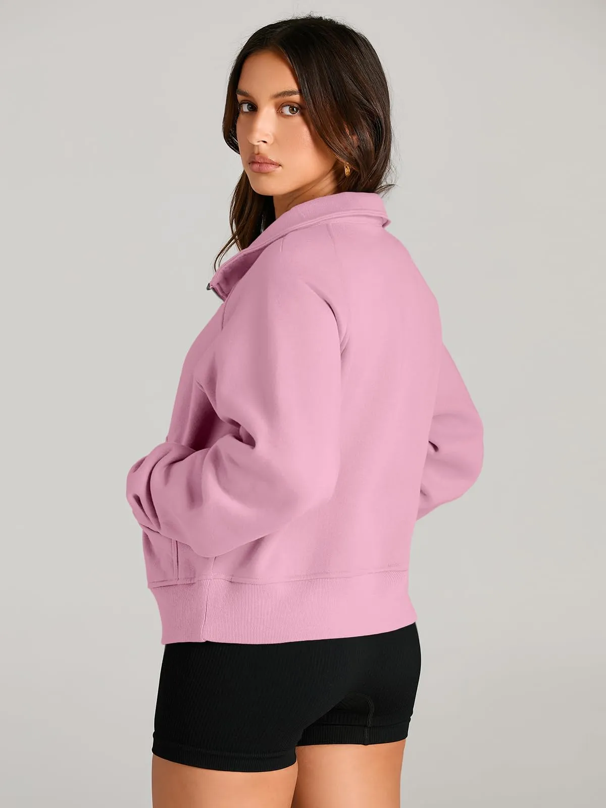 AUTOMET Womens Sweatshirts Half Zip Cropped Pullover Fleece Quarter Zipper Hoodies 2024 Fall Fashion Outfits Clothes