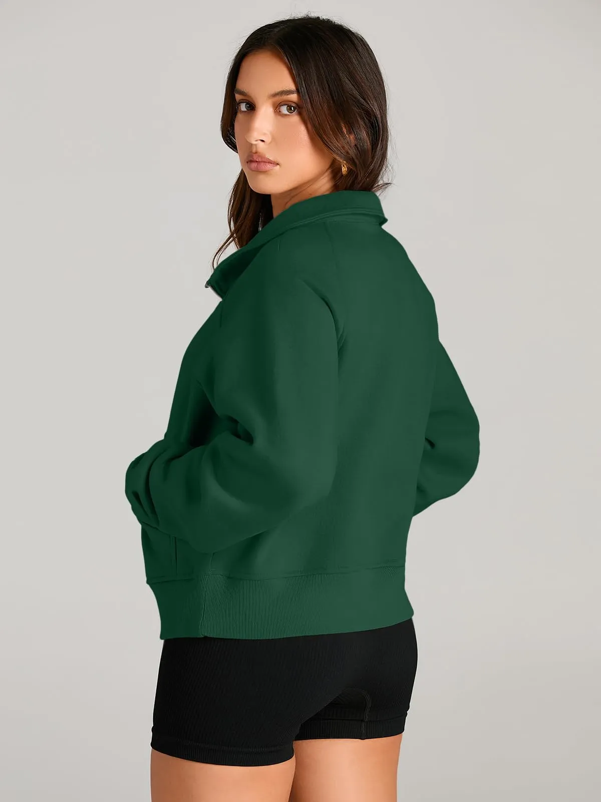 AUTOMET Womens Sweatshirts Half Zip Cropped Pullover Fleece Quarter Zipper Hoodies 2024 Fall Fashion Outfits Clothes